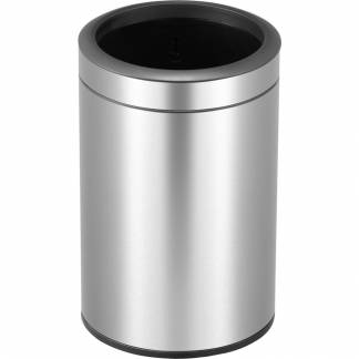 Papirkurv, EKO, 12 l, st&Atilde;&yen;l mat, plast/st&Atilde;&yen;l, med inderspand i plast, s&Atilde;&brvbar;kkeholder, sikret mod fingeraftryk, til kildesortering