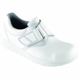 Sko, Euro-Dan Classic, 42, hvid, SRC, O2, velcro, antistatisk indl&Atilde;&brvbar;gss&Atilde;&yen;l, vidde 13