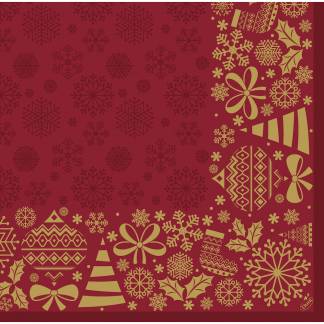 Middagsserviet, Dunisoft Divine Time, 1/4 fold, 40x40cm, bordeaux, airlaid *Denne vare tages ikke retur*