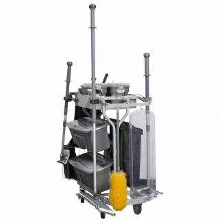 Reng&Atilde;&cedil;ringsvogn, Vikan Kompakt Plus, gr&Atilde;&yen;, metal/PVC, til toilet, 60 cm, inkl. rekvisitter