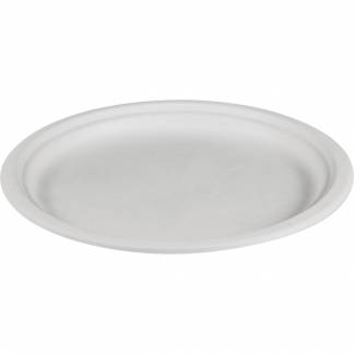 Fibertallerken, ABENA Gastro, &Oslash;26cm, hvid, sukkerr&oslash;r