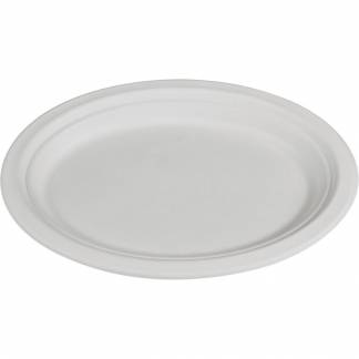 Fibertallerken, ABENA Gastro, 19x26cm, hvid, sukkerr&oslash;r, oval