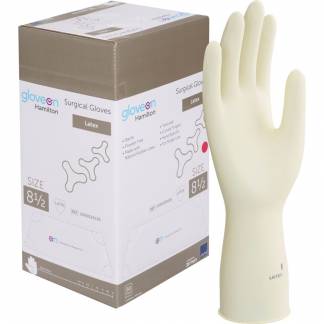 Operationshandske, Gloveon Hamilton, 8,5, nature, latex, pudderfri