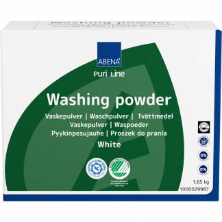 Vaskepulver, ABENA Puri-Line, hvidt, uden farve og parfume, 1,65 kg