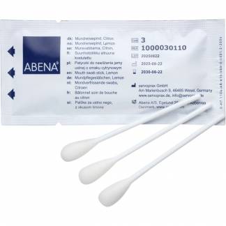Mundrensepind, ABENA, 10cm, v&aring;d, med lemonsmag, engangs