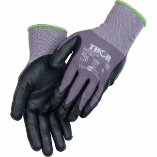 Fingerdyppet nitrilhandske, THOR Flex Tech, 12, sort, nitril/polyester