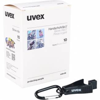 Handske clip, Uvex, sort, PC, med karabiner