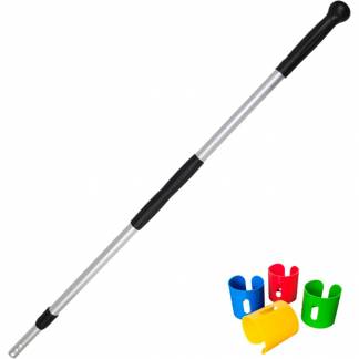 Teleskopskaft til klik, sort, aluminium/PP, 100-178,5 cm