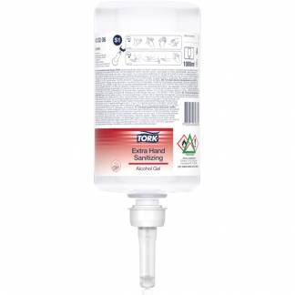 H&aring;nddesinfektionsgel, Tork, 1000 ml, 80% ethanol,1,0 ml pr. dosering