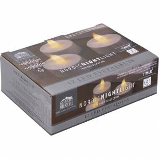 Ekstra LED fyrfadslys, 4,5cm, &Oslash;4cm, hvid, plast, 12 stk. genopladelige, med pulserende flamme