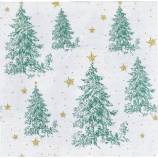 Frokostserviet, Christmas Tree, 3-lags, 1/4 fold, 33x33cm, flerfarvet, nyfiber
