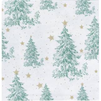 Middagsserviet, Christmas Tree, 3-lags, 1/4 fold, 40x40cm, flerfarvet, papir
