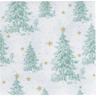 Middagsserviet, Christmas Tree, 1/4 fold, 40x40cm, flerfarvet, airlaid