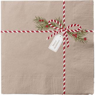 Frokostserviet, 3-lags, 1/4 fold, 33x33cm, beige, papir, sl&oslash;jfe