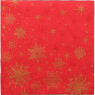 Middagsserviet, Dunisoft, Stargazing Red, 1/4 fold, 40x40cm, flerfarvet, airlaid