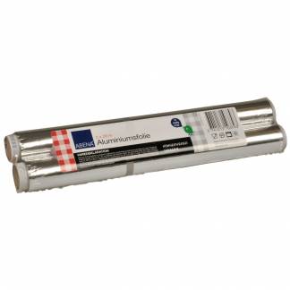 Alufolie, ABENA, 20m x 29cm, s&Atilde;&cedil;lv, aluminium, 2x20m, i PE-folie