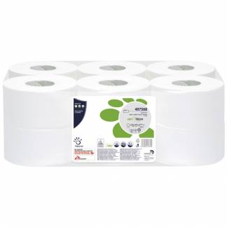 Jumborulle, Biotech, 2-lags, Mini, 150m x 9,5cm, &Atilde;&tilde;19,5cm, hvid, 100% nyfiber