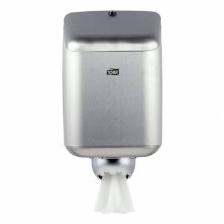Dispenser, Tork M2, Midi, 23,6x25,1x42,6cm, gr&Atilde;&yen;, rustfrit st&Atilde;&yen;l *Denne vare tages ikke retur*