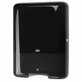 Dispenser, Tork H3, Midi, 13,6x33,3x43,9cm, sort, plast, til h&Atilde;&yen;ndkl&Atilde;&brvbar;deark med maks dybde 11,5 og maks bredde 25,5 cm *Denne vare tages ikke retur*