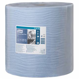 V&Atilde;&brvbar;rkstedsrulle, Tork W1, 2-lags, 510m x 36,9cm, &Atilde;&tilde;39cm, bl&Atilde;&yen;, blandingsfibre