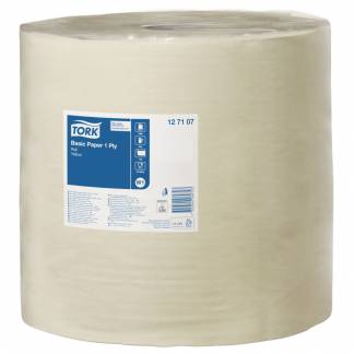 V&Atilde;&brvbar;rkstedsrulle, Tork W1, 1-lags, 1190m x 33cm, &Atilde;&tilde;38cm, gul, 100% genbrugspapir