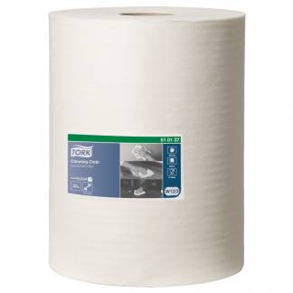 Industriaft&Atilde;&cedil;rring, Tork W1/W2/W3, 1-lags, 152m x 32cm, &Atilde;&tilde;25cm, hvid, nonwoven