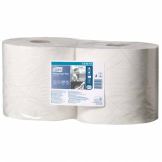 V&Atilde;&brvbar;rkstedsrulle, Tork W1/W2, 2-lags, 255m x 23,5cm, &Atilde;&tilde;26,2cm, hvid, blandingsfibre *Denne vare tages ikke retur*