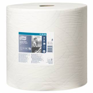 V&Atilde;&brvbar;rkstedsrulle, Tork W1, 2-lags, 340m x 36,9cm, &Atilde;&tilde;37,5cm, hvid, 100% nyfiber