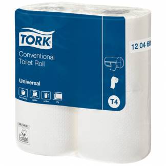 Toiletpapir, Tork T4 Universal, 2-lags, 62,7m x 9,9cm, &Atilde;&tilde;12cm, natur, 100% genbrugspapir