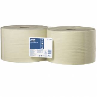 V&Atilde;&brvbar;rkstedsrulle, Tork W1, 1-lags, 1190m x 23,5cm, &Atilde;&tilde;38cm, gul, 100% genbrugspapir *Denne vare tages ikke retur*