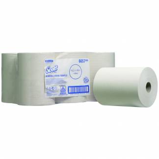 H&Atilde;&yen;ndkl&Atilde;&brvbar;derulle, Kimberly-Clark Scott, 1-lags, 165m x 19,8cm, &Atilde;&tilde;15cm, hvid, blandingsfibre, airflex *Denne vare tages ikke retur*