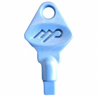 N&oslash;gle, bl&aring;, plast, til hvid plast dispenser, 5 stk.