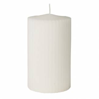 Bloklys, 12cm, &Oslash;7cm, hvid, 50 timer, paraffin