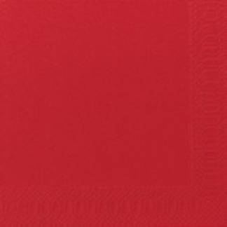 Frokostserviet, Duni, 1-lags, 1/4 fold, 33x33cm, r&Atilde;&cedil;d, nyfiber *Denne vare tages ikke retur*