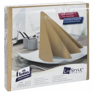Middagsserviet, Tork Linstyle, 1/4 fold, 39x39cm, sand, nonwoven *Denne vare tages ikke retur*