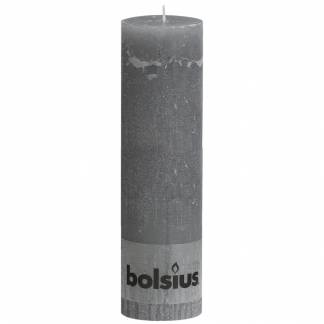Bloklys, Bolsius, 19cm, &Oslash;6,8cm, lysegr&aring;, 65 timer, paraffin