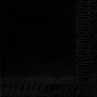 Middagsserviet, Duni, 3-lags, 1/4 fold, 40x40cm, sort, nyfiber *Denne vare tages ikke retur*