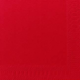 Frokostserviet, Duni, 3-lags, 1/4 fold, 33x33cm, r&Atilde;&cedil;d, nyfiber *Denne vare tages ikke retur*