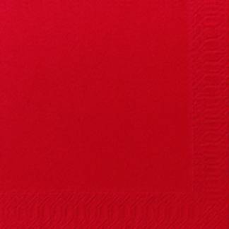 Kaffeserviet, Duni, 3-lags, 1/4 fold, 24x24cm, rød, nyfiber