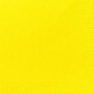 Kaffeserviet, Duni, 3-lags, 1/4 fold, 24x24cm, gul, nyfiber *Denne vare tages ikke retur*