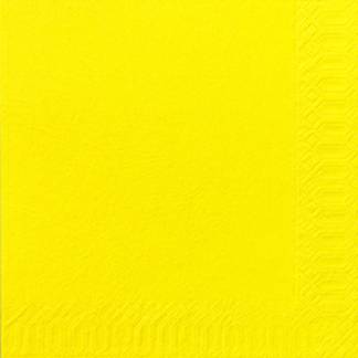 Frokostserviet, Duni, 3-lags, 1/4 fold, 33x33cm, gul, nyfiber *Denne vare tages ikke retur*