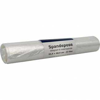 Spandepose, 22 l, klar, LDPE/virgin, 54,5x50,5cm, ideel til malerbakker og rullespande