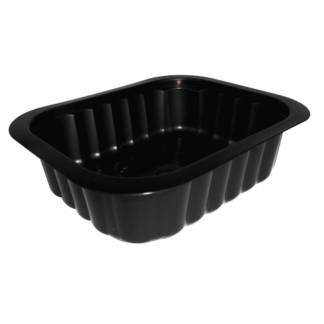 Plastbakke, Duni, 13,8x11,4x3,5cm, 350 ml, 350 ml, sort, PP, 1-rums *Denne vare tages ikke retur*