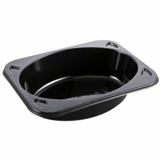 Bakke, C 2160-1C , 16x12,2x3,9cm, 395 ml, sort, CPET, 1-rums, 395 ml, standard serie, biret