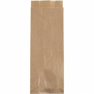 Hotdog pose, 19x7cm, 40 g/m2, brun, papir, med fals, lille