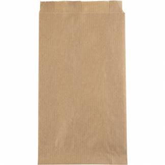 Hotdog pose, 19x10cm, 40 g/m2, brun, papir, med fals