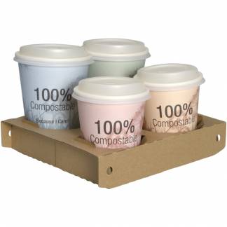 Kopholder, Mighty Drink Tray, 17,4x19,8x3,7cm, brun, kraft, til 2 og 4 kopper
