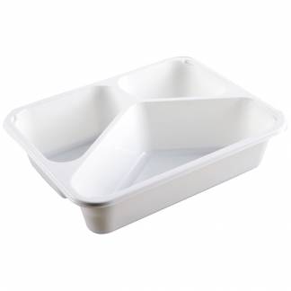 Bakke, C 2227-3A , 22,7x17,8x3cm, 760 ml, hvid, CPET, 3-rums, 150/210/400 ml, standard serie, hovedret