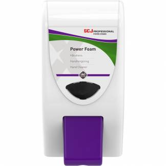 Dispenser, SCJ Professional, 3250 ml, hvid, manuel, med lilla knap,2,8 ml pr. dosering *Denne vare tages ikke retur*