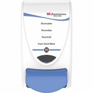 Dispenser, SCJ Professional, 1000 ml, hvid, manuel, med lysebl&Atilde;&yen; knap,0,7 ml pr. dosering
